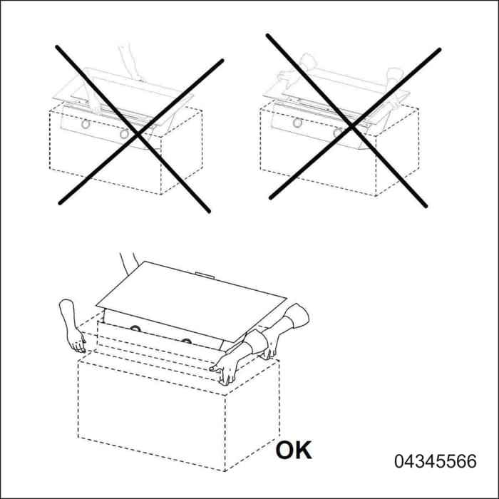 do not unbox the appliance alone