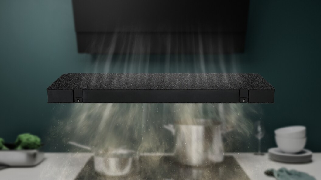 AEG ventilator som absorberer matos fra komfyren.