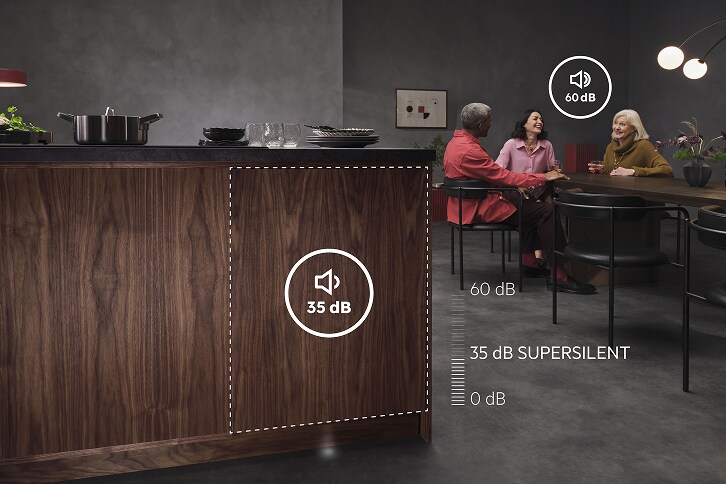 Vaskes stille uten forstyrrelser – 35 dB med SuperSilent